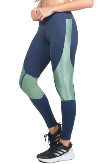 Calza Leggings Azul Marino con detalles en Verde Bia Brazil
