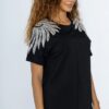 Polera Manga Corta Negra Bordado Mostacilla tonos Plateado en Hombros Importado de Paris, Francia-2 Polera Manga Corta Negra Bordado Mostacilla tonos Plateado en Hombros Importado de Paris, Francia_J28578_biabrazil_Chile_2