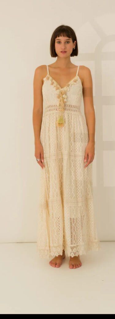 Vestido Crochet Rosa