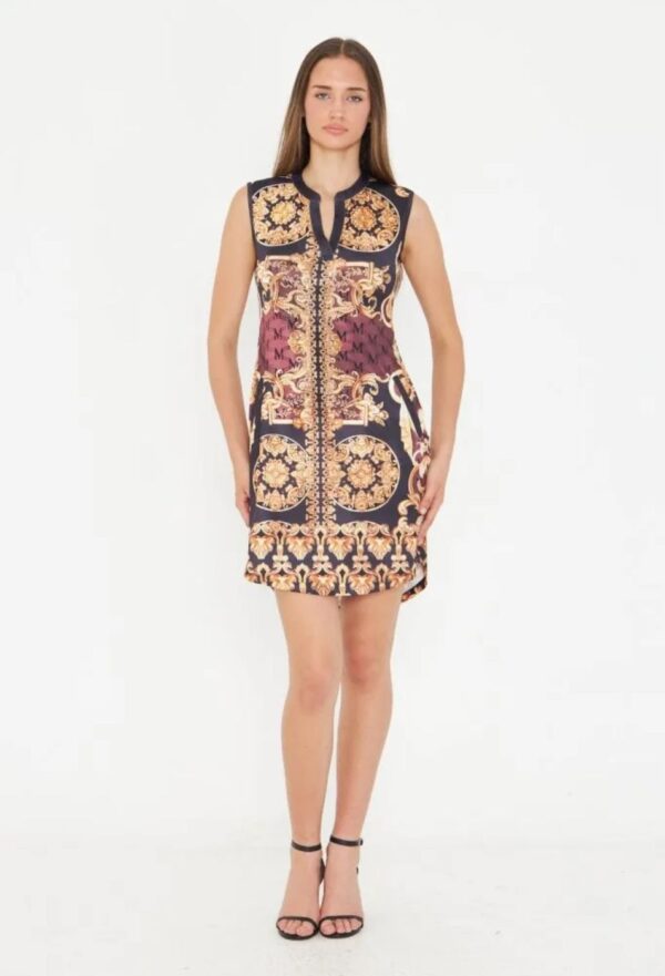 Vestido Corto Estampado con Mostacilla Estilo Versace Vestido Corto Estampado con Mostacilla Estilo Versace_T11504_biabrazil_Chile