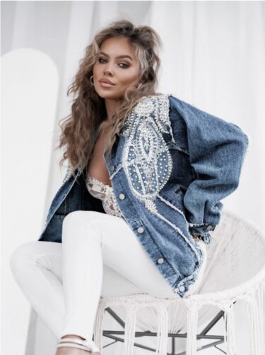 Chaqueta de Jeans Rock Couture Bordado y perlas Chaqueta de Jeans Rock Couture Bordado y perlas_8030_biabrazil_Chile