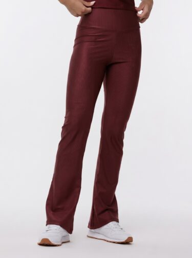 Calza Pantalon Flare Metalizado Burdeo Bia Brazil