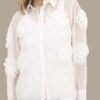 Blusa blanca de seda con flores en relieve Blusa blanca de seda con flores en relieve_J28500blanco_biabrazil_Chile