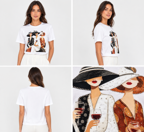 740E0B9F-ADB4-4D9C-AA85-1B804A91BB40 Polera Blanca Mujer Tres Mininas con Aplicacion