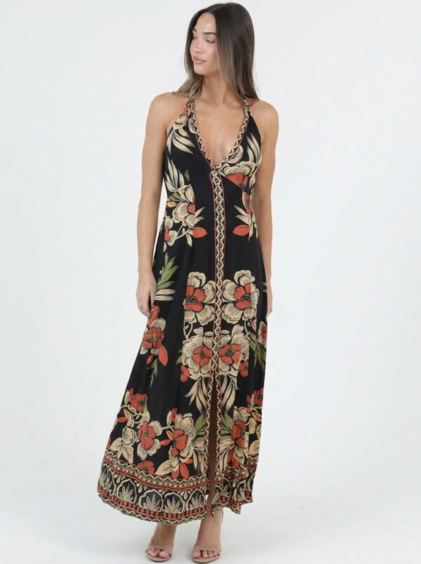 Maxivestido Halter con Tajo_1 Maxivestido Halter con Tajo