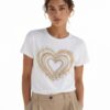 T2387_1 Polera Mujer Blanca con Corazon en Piedreria