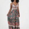 VTLgreen_3 Maxi Vestido Boho Chic tonos verde con encaje