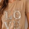 image_20260930_175442 2 Polera Beige Mujer Manga Corta Aplicacion Piedreria y lentejuelas LOVE